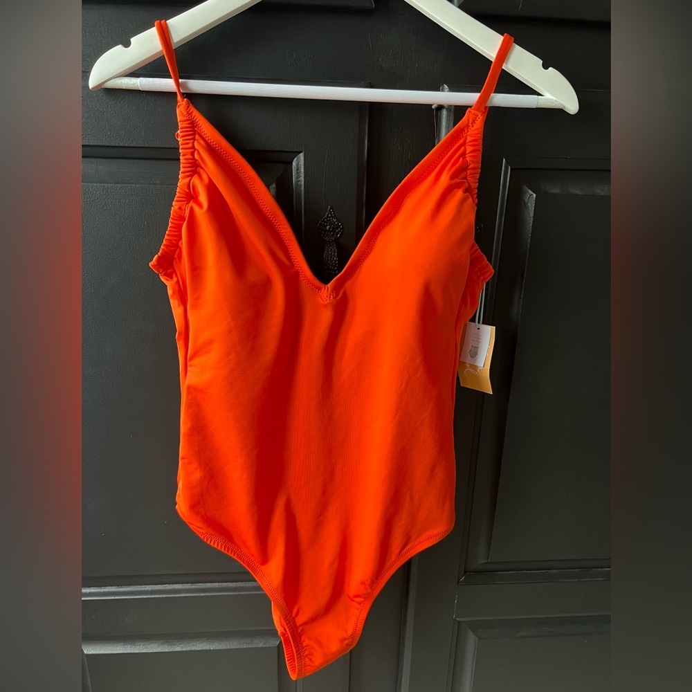 Kona Sol Orange One Piece Swimsuit Size 8/10 New With Tags